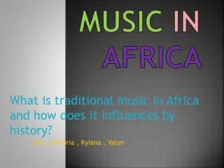 Historic Music in Africa