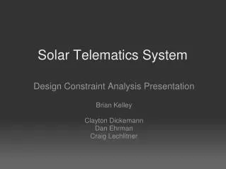 Solar Telematics System