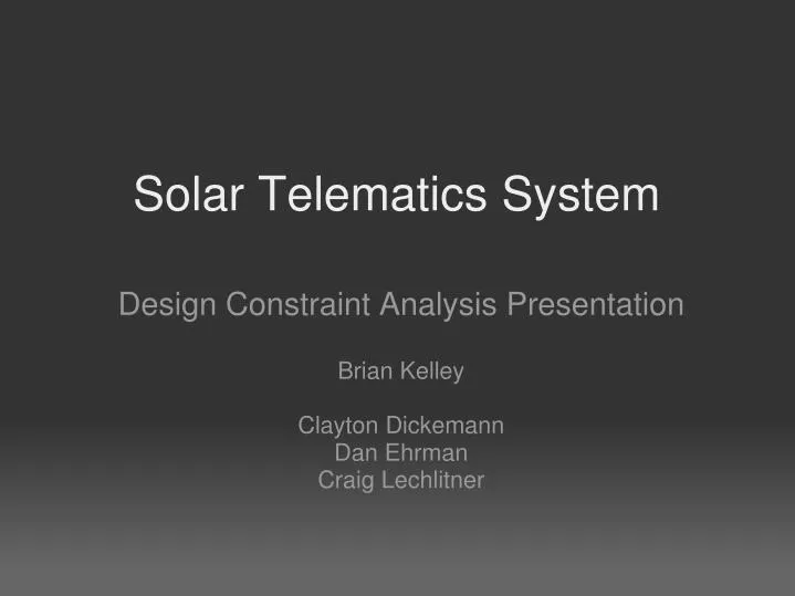 solar telematics system