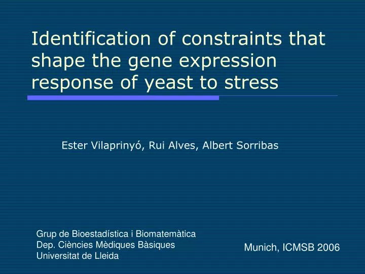 identification of constraints that shape the gene expression response of yeast to stress