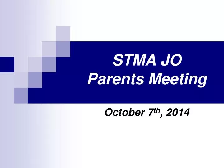 stma jo parents meeting