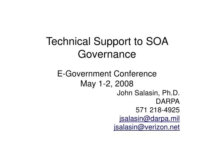technical support to soa governance