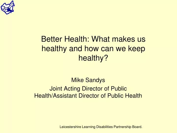 mike sandys joint acting director of public health assistant director of public health
