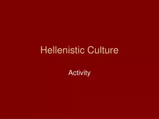 hellenistic culture