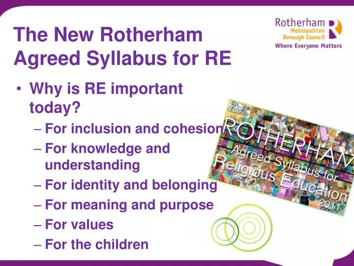 the new rotherham agreed syllabus for re