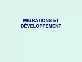 migrations et d veloppement