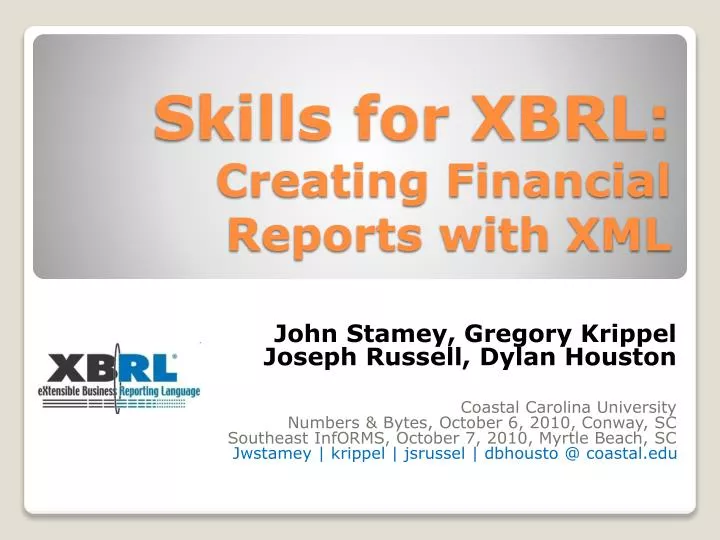 skills for xbrl creating financial reports with xml