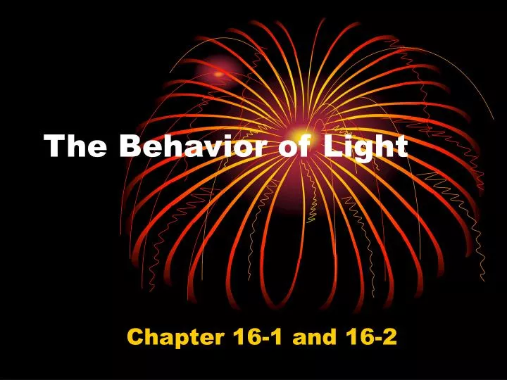 the behavior of light
