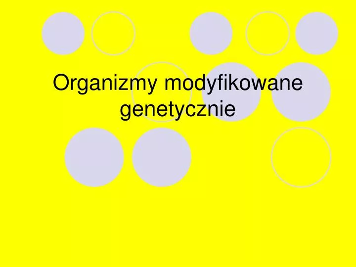 organizmy modyfikowane genetycznie