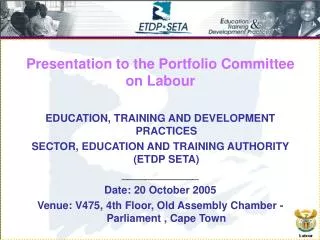 Presentation to the Portfolio Committee on Labour