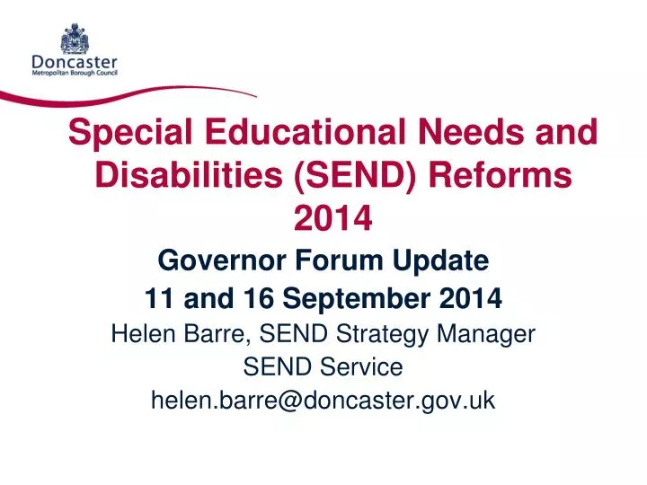 special educational needs and disabilities send reforms 2014