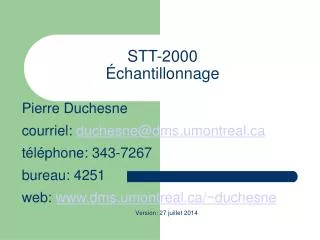 stt 2000 chantillonnage