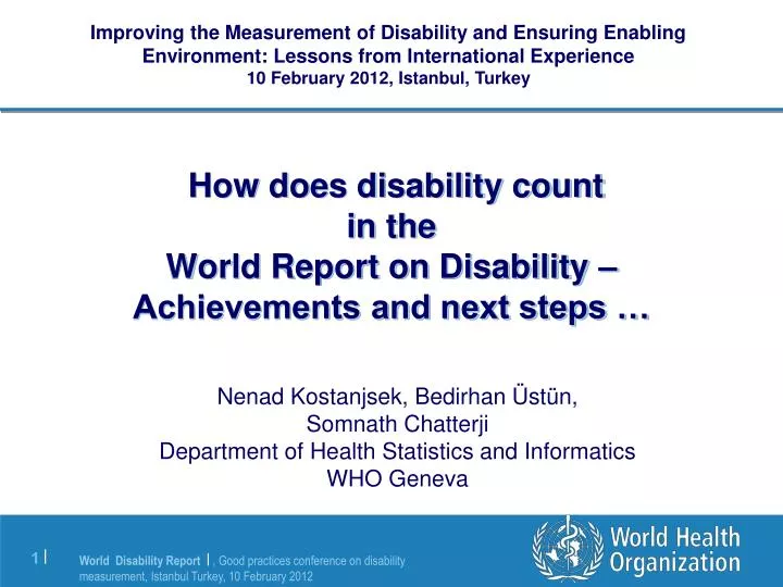 how does disability count in the world report on disability achievements and next steps