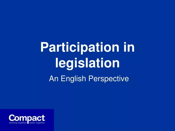 participation in legislation