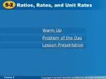 Understanding Ratios, Rates, and Unit Rates: Daily Warm-Up Problems - slide 1