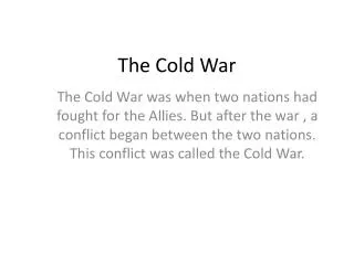 The Cold War