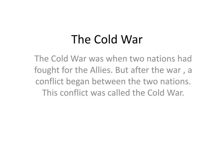 the cold war