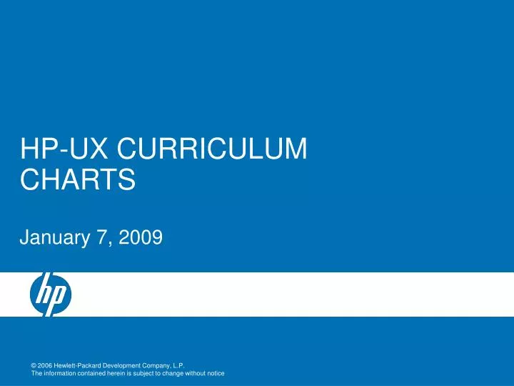 hp ux curriculum charts january 7 2009