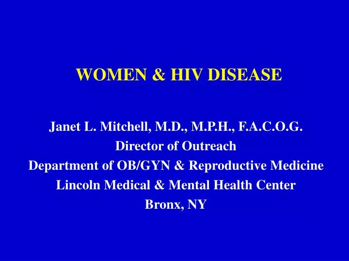 women hiv disease