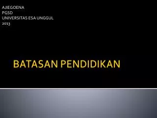 ajiegoena pgsd universitas esa unggul 2013