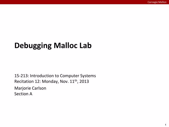 debugging malloc lab