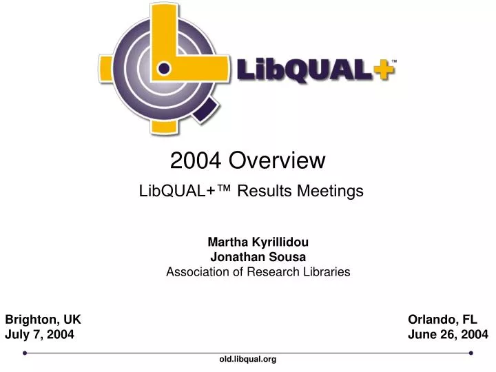 2004 overview libqual results meetings