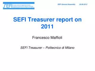 SEFI Treasurer report on 2011