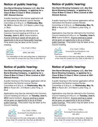 Notice of public hearing: