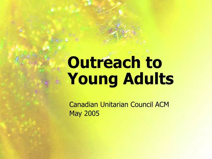 outreach to young adults