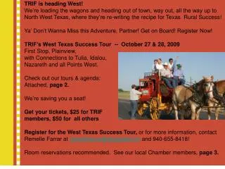 Join us for the TRIF West Texas Success Tour