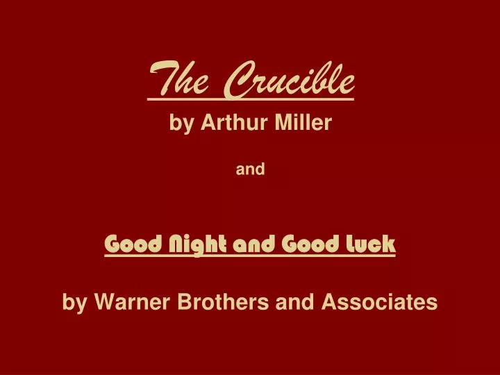 good night and good luck by warner brothers and associates