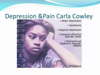 Depression &amp;Pain Carla Cowley