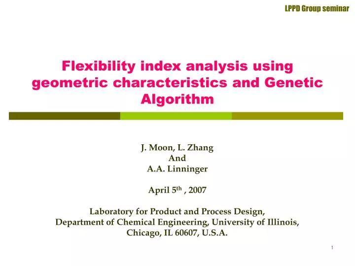 flexibility index analysis using geometric characteristics and genetic algorithm