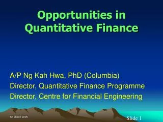 Opportunities in Quantitative Finance