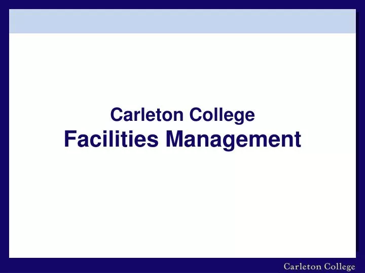 carleton college facilities management