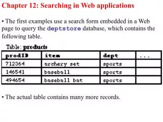 Chapter 12: Searching in Web applications