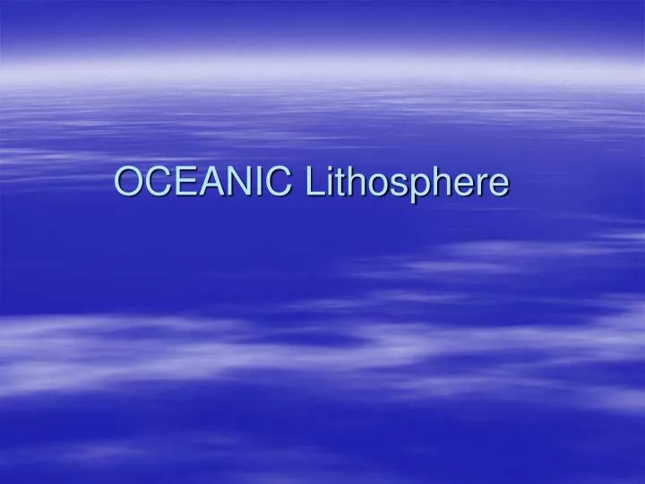 oceanic lithosphere
