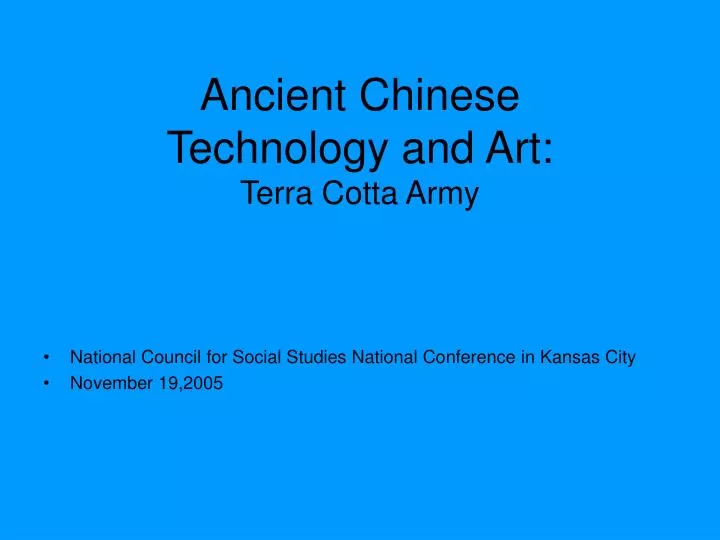 ancient chinese technology and art terra cotta army
