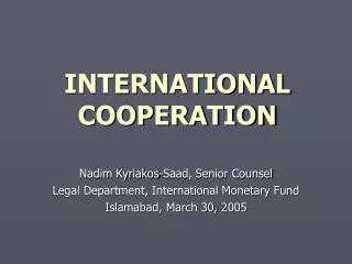 international cooperation