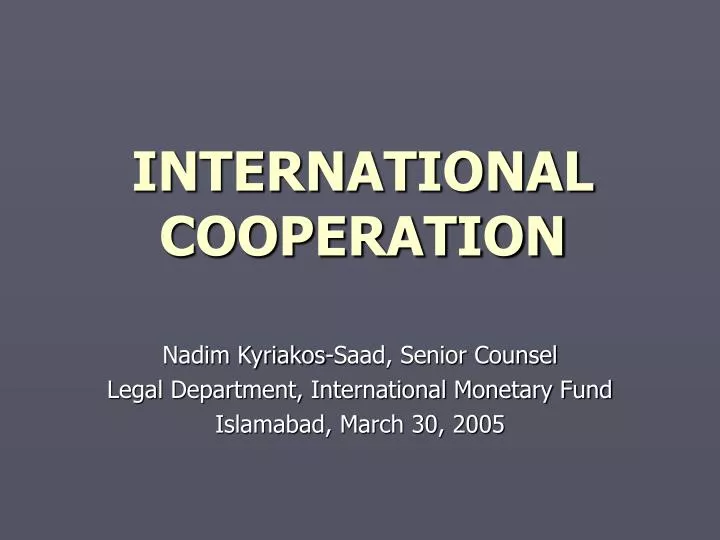international cooperation