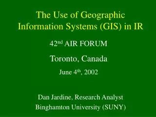 The Use of Geographic Information Systems (GIS) in IR