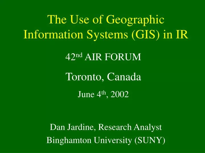 the use of geographic information systems gis in ir