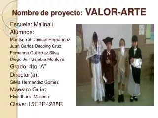 nombre de proyecto valor arte
