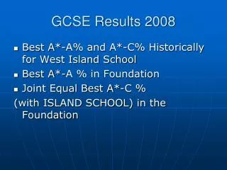 GCSE Results 2008