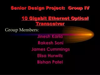 Senior Design Project: Group IV