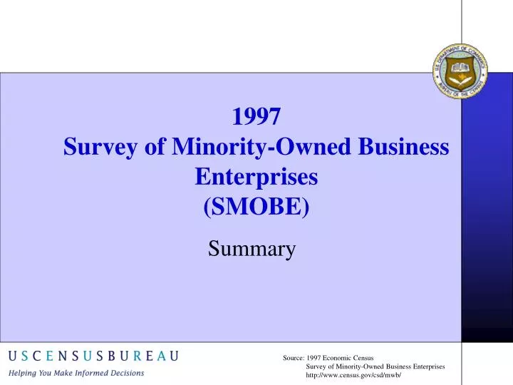 1997 survey of minority owned business enterprises smobe