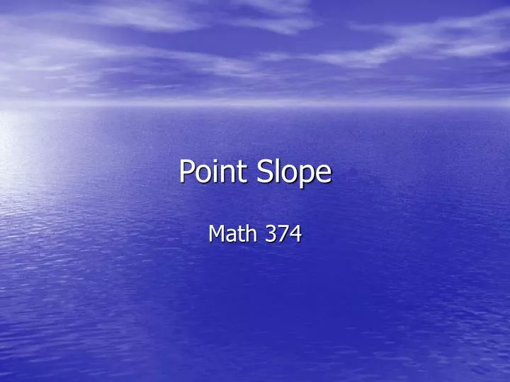 point slope