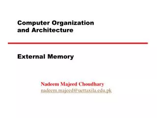 Computer Organization and Architecture