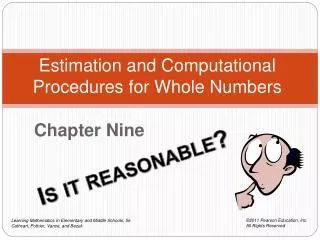 Estimation and Computational Procedures for Whole Numbers