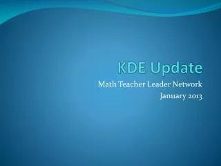 KDE Update